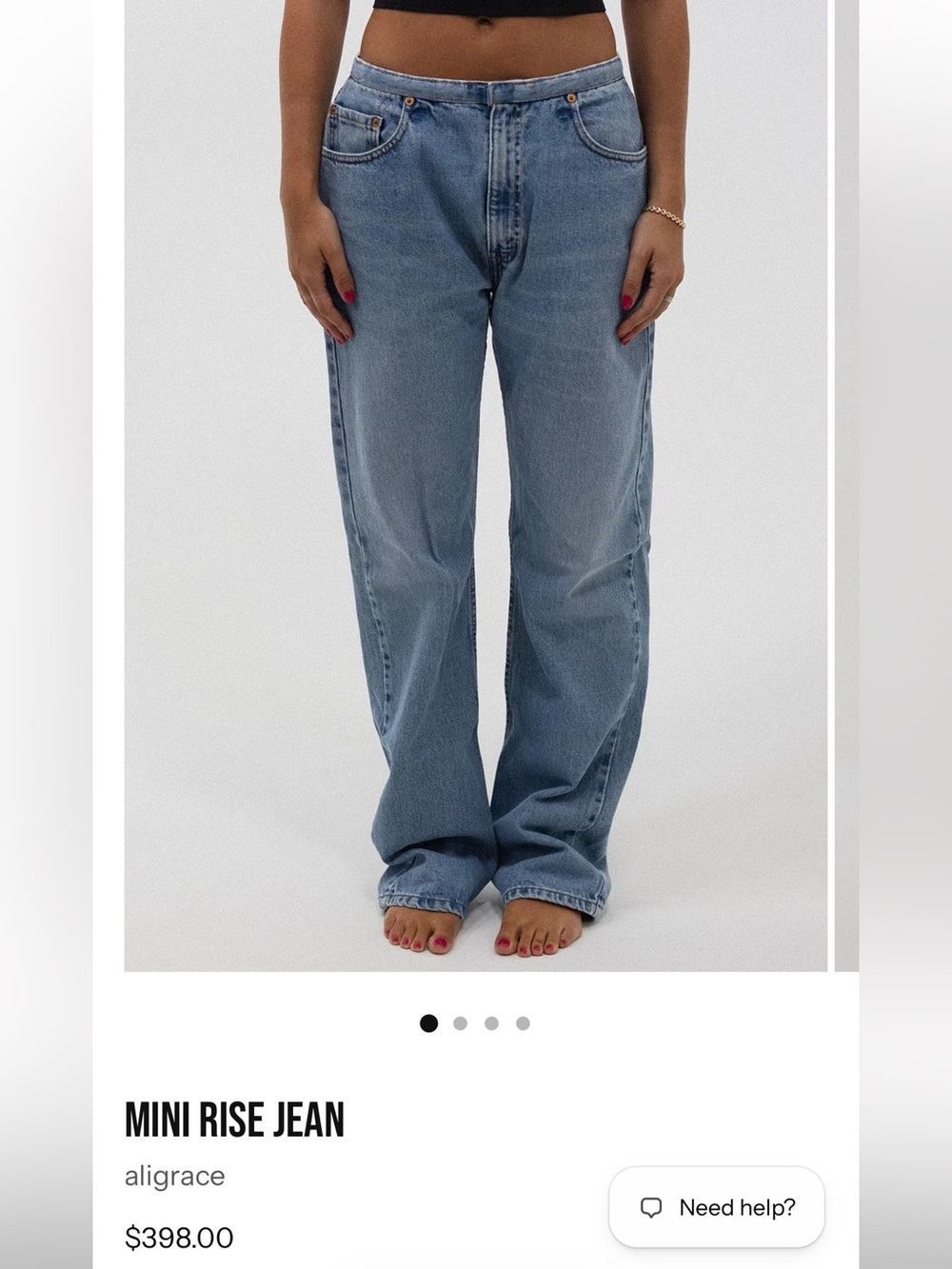 Aligrace mini rise Jean light medium wash